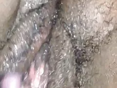 Ebony hairy slapjš incītis solo spēlē